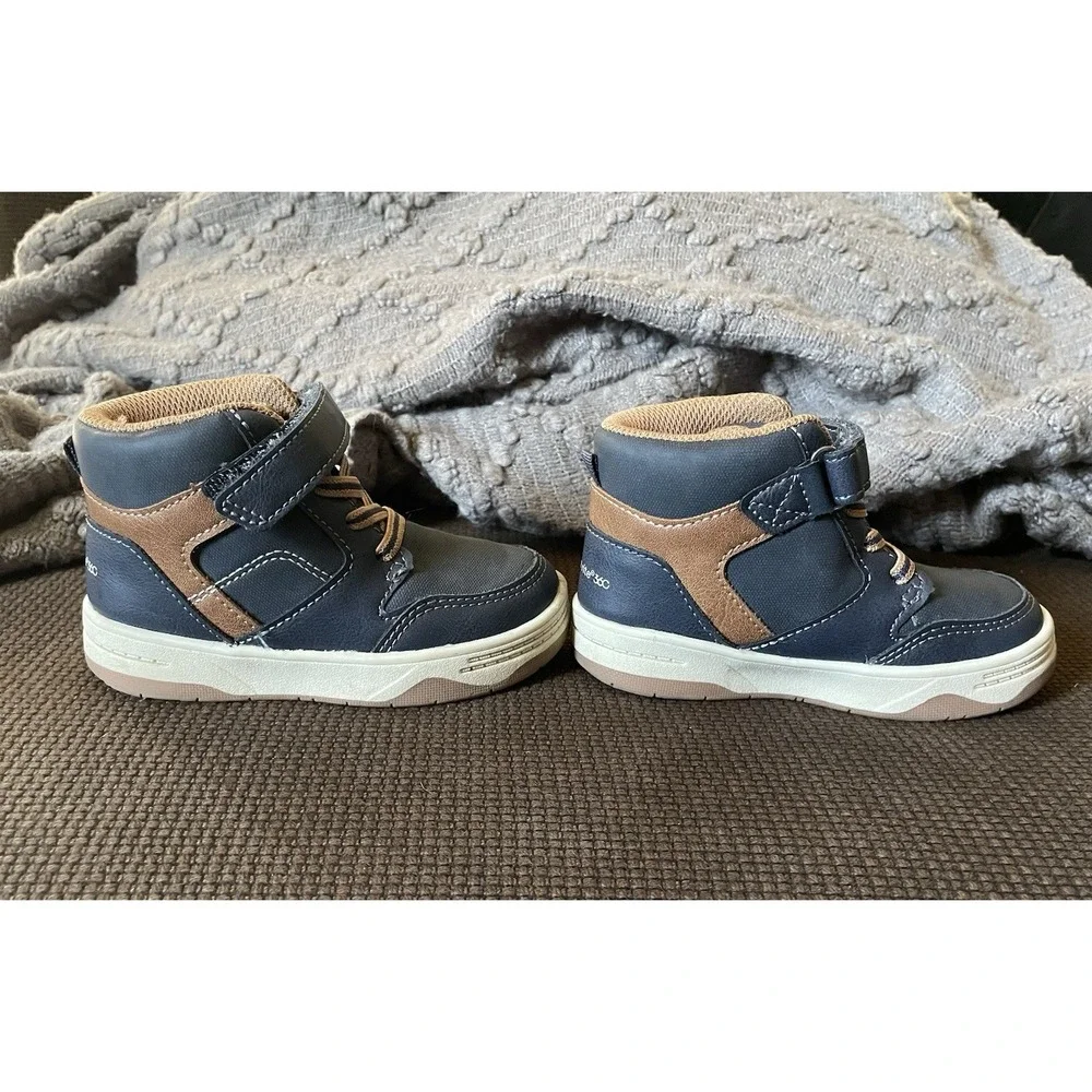 Stride Rite 360 Colby & Melvin Toddler Boot Lot Size 7 Navy Brown Shoes